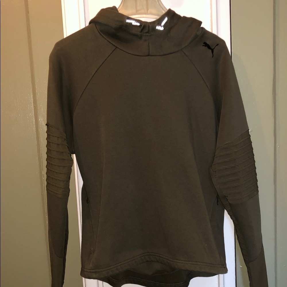Puma athletic hoodie in olive green